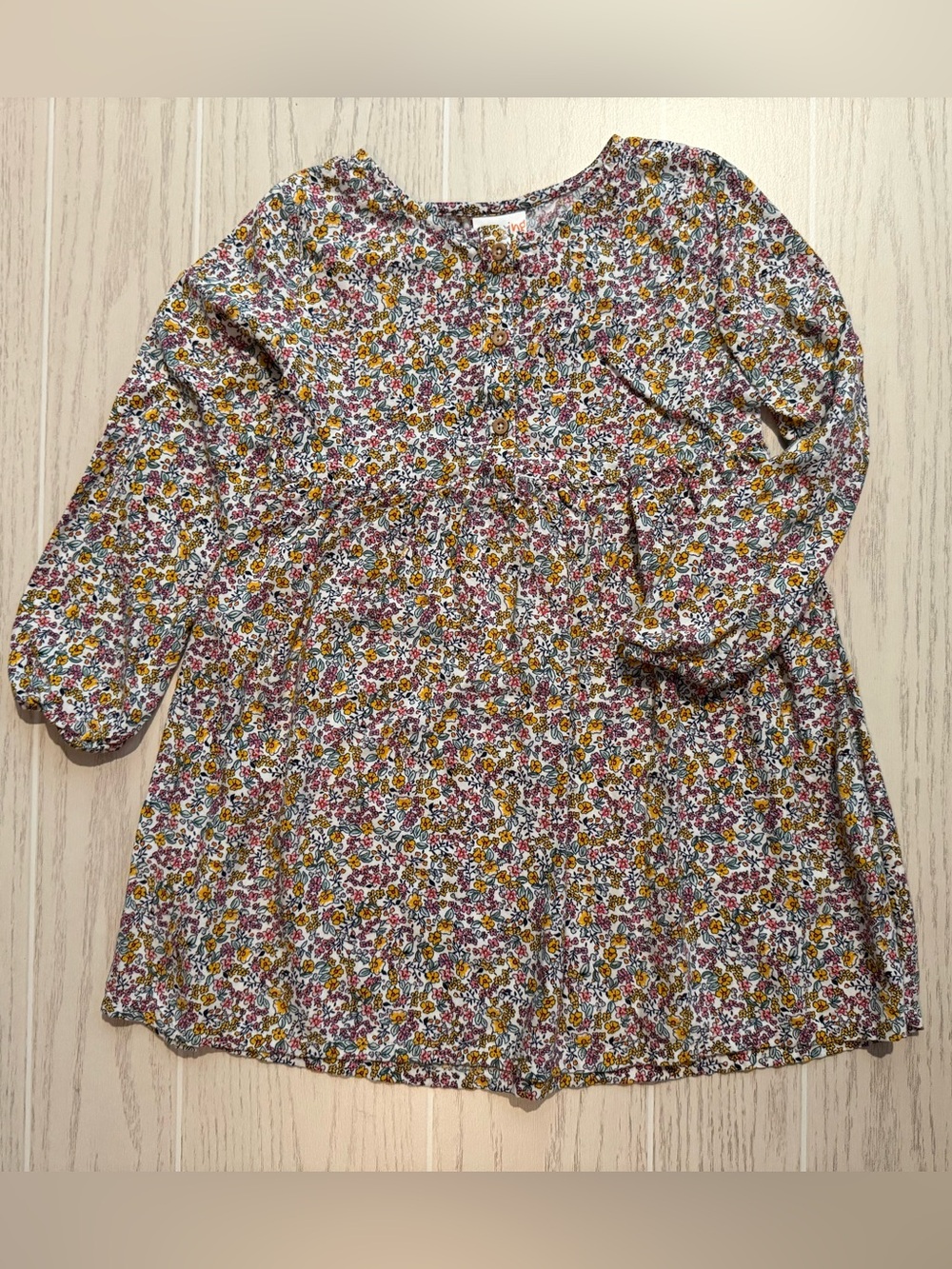 Jumping Beans Girls 6X Floral Long Sleeve Dress Cottagecore Boho